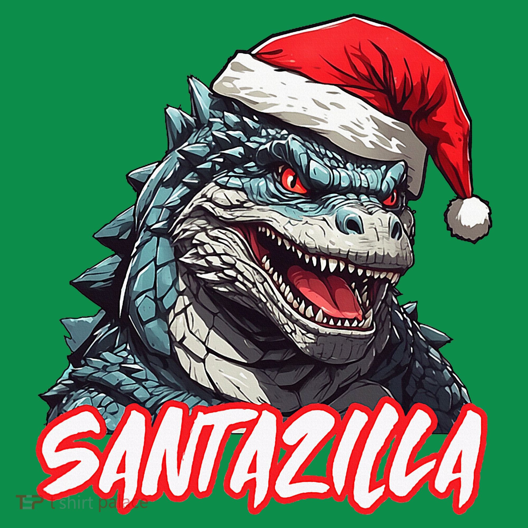 Santazilla Japanese Monster Kaiju Christmas T-Shirt