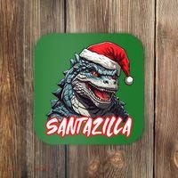 Santazilla Japanese Monster Kaiju Christmas Coaster thumb 0