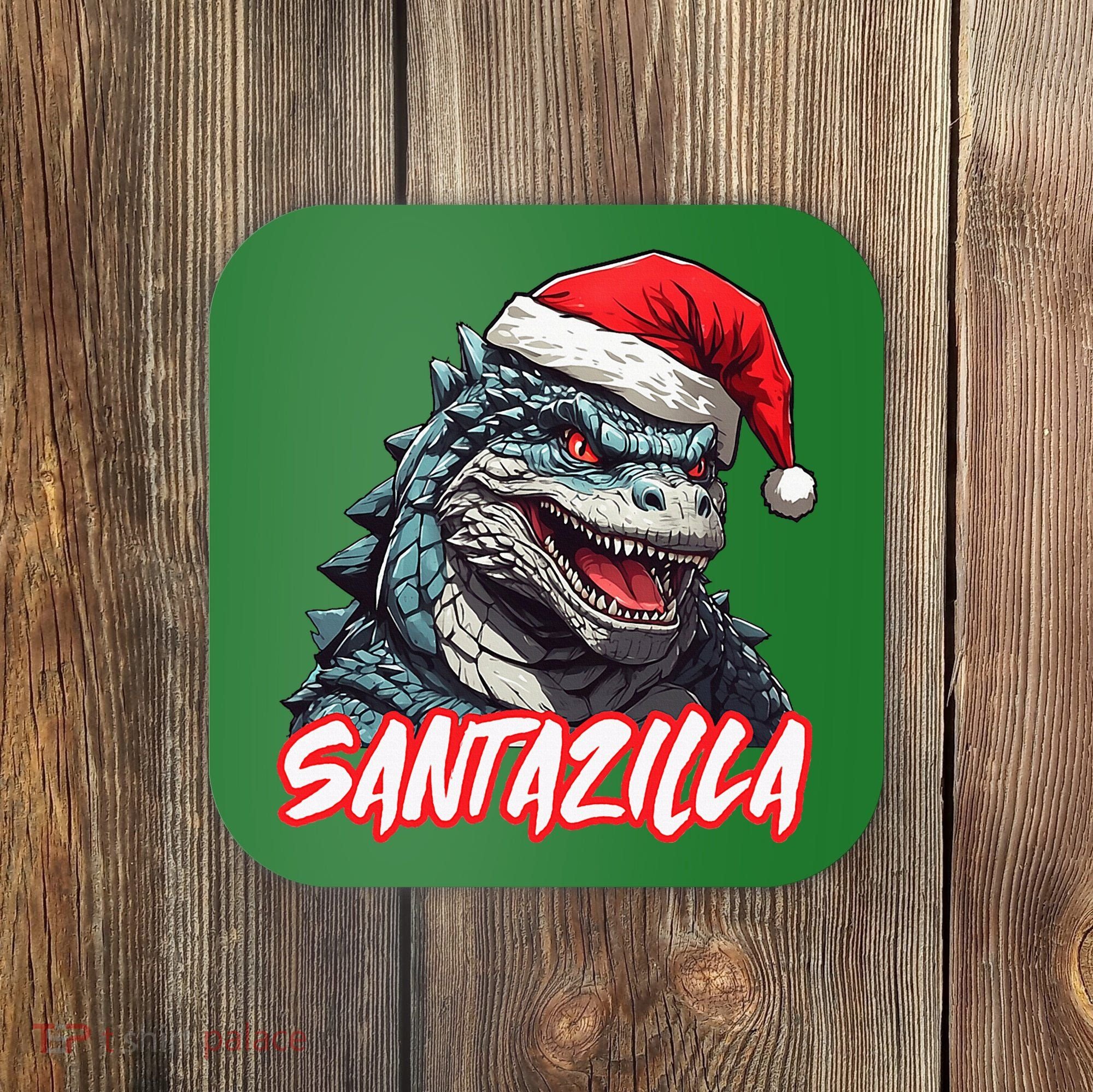 Santazilla Japanese Monster Kaiju Christmas Coaster