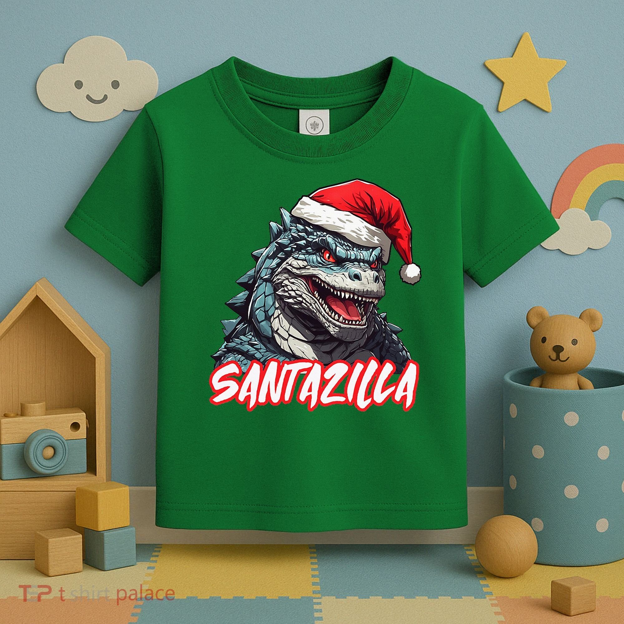 Santazilla Japanese Monster Kaiju Christmas Toddler T-Shirt