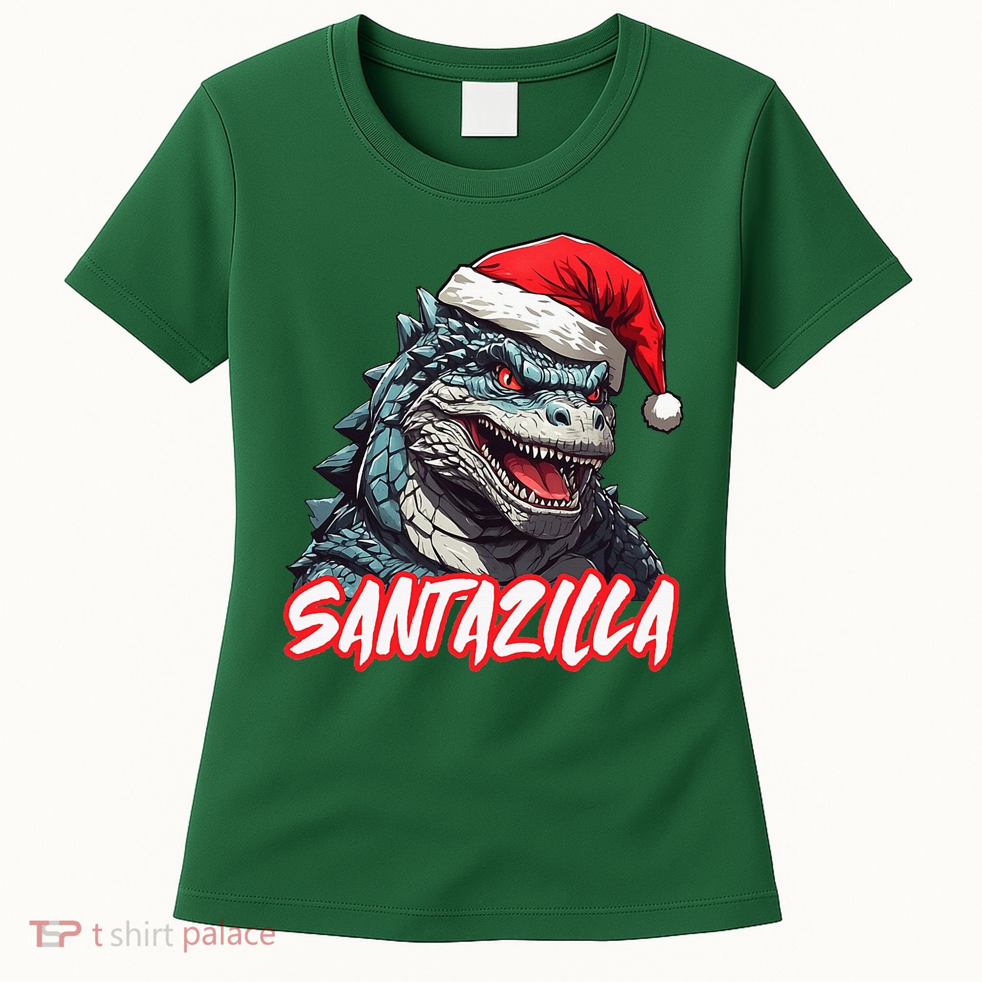 Santazilla Japanese Monster Kaiju Christmas Women's T-Shirt