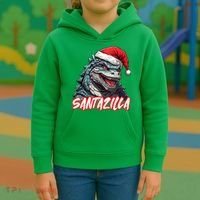 Santazilla Japanese Monster Kaiju Christmas Kids Hoodie thumb 3