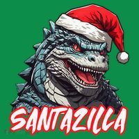Santazilla Japanese Monster Kaiju Christmas Kids Hoodie thumb 5