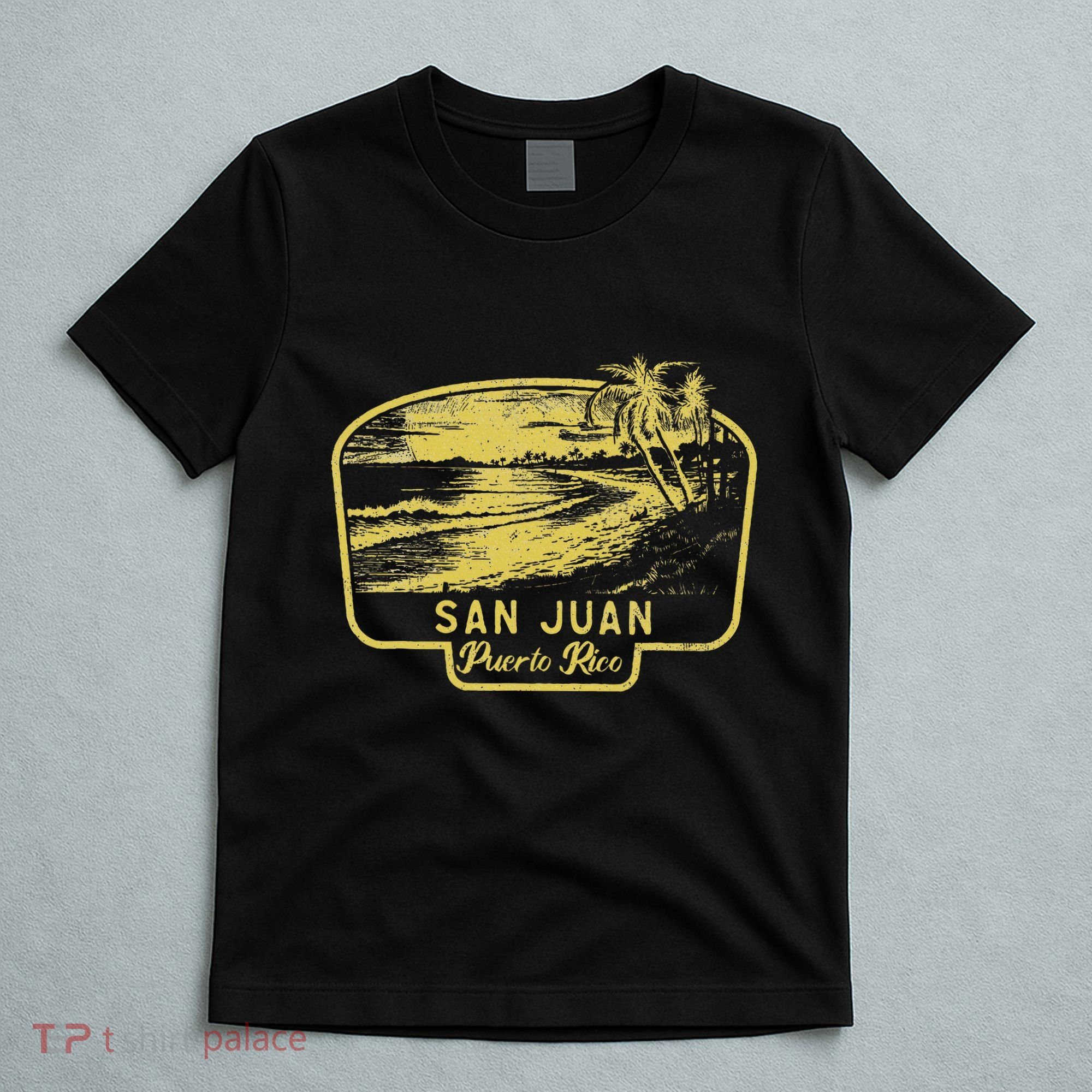 San Juan Puerto Rico Beach Surf Vintage Blue T-Shirt