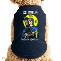 St. Javelin Protector Of Ukraine Support Stand With Ukraine Doggie Tank thumb 0