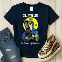St. Javelin Protector Of Ukraine Support Stand With Ukraine Women's T-Shirt thumb 3