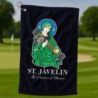 St. Javelin Protector Of Ukraine Golf Towel thumb 1