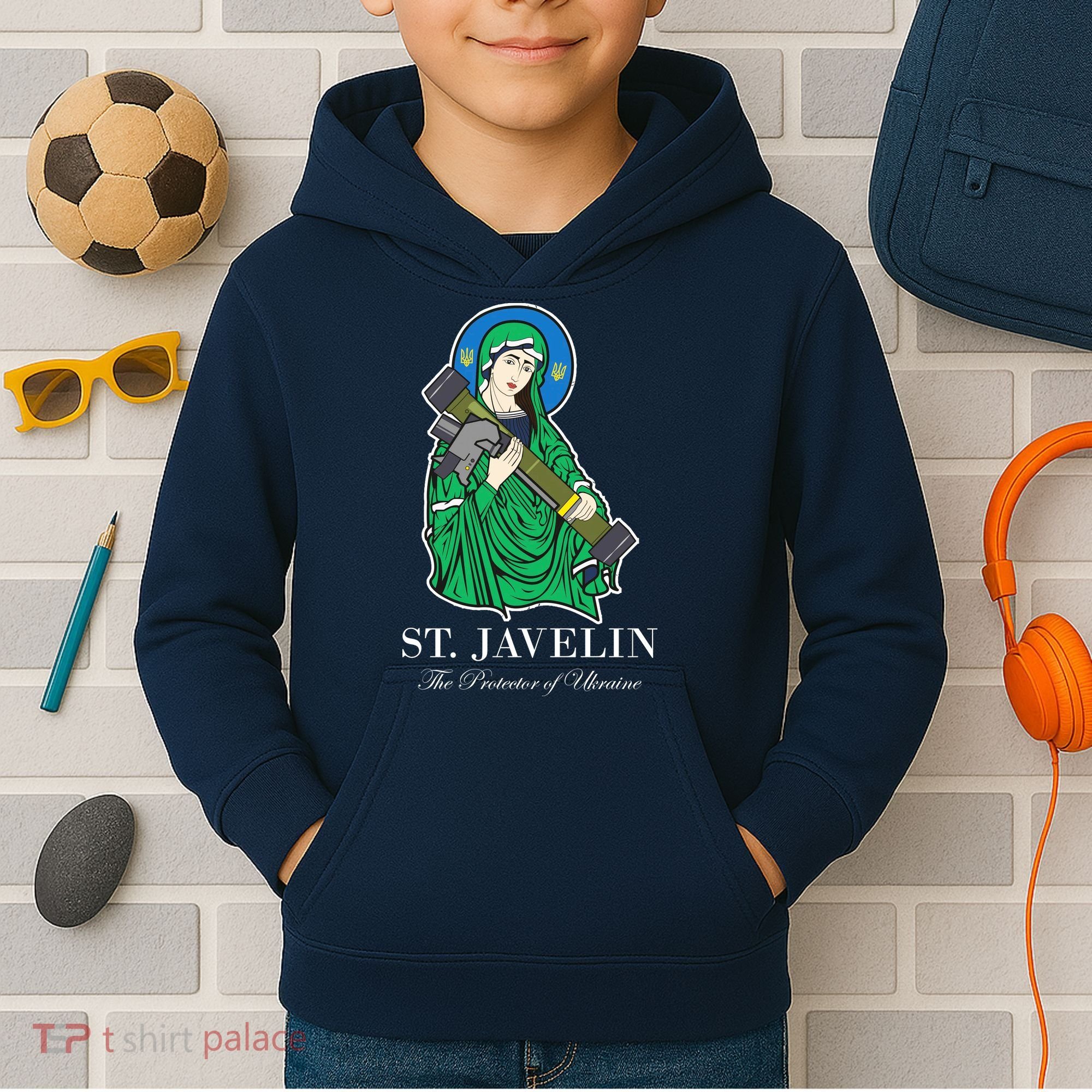St. Javelin Protector Of Ukraine Kids Hoodie