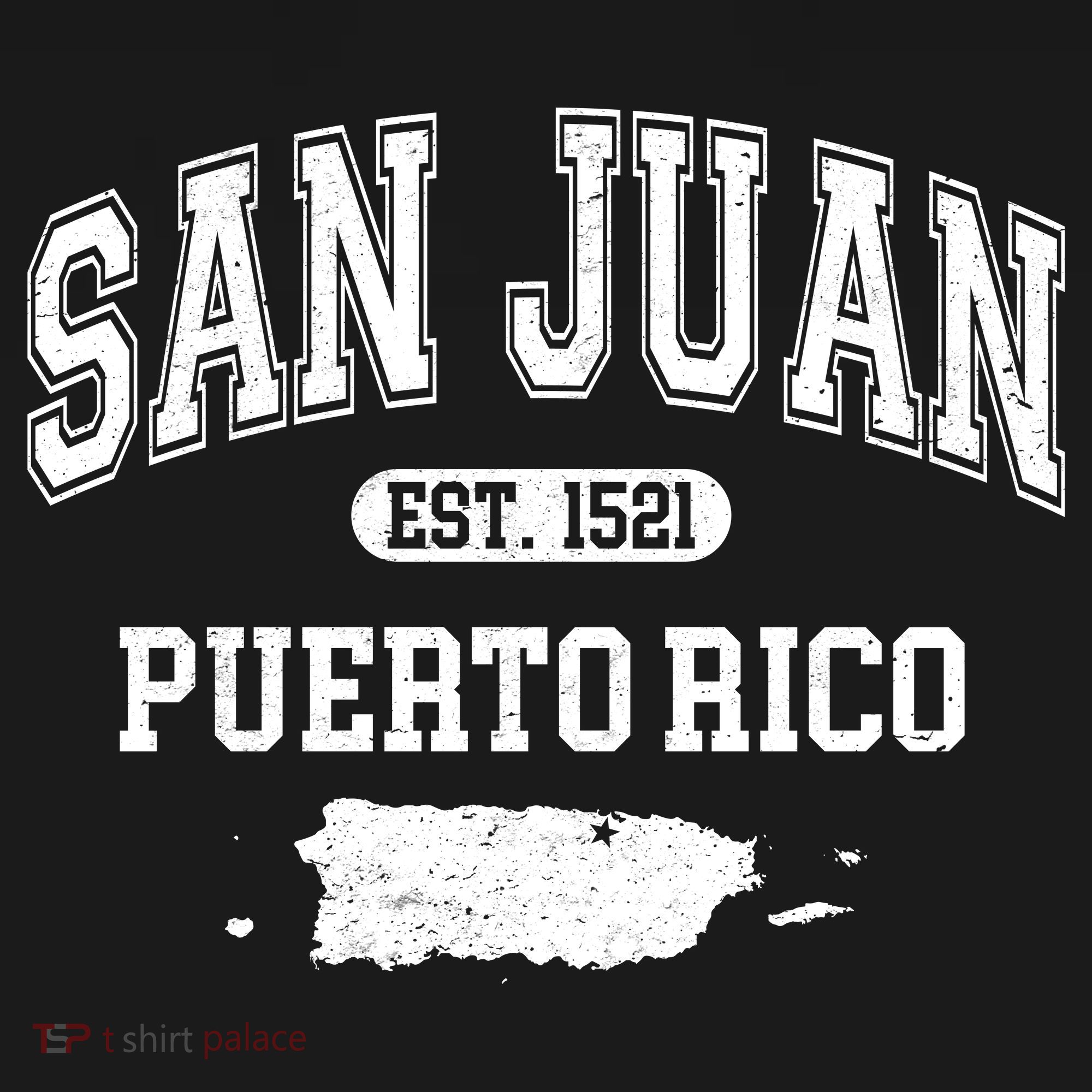 San Juan Puerto Rico Est 1521 Varsity Women's Hoodie
