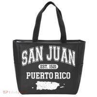 San Juan Puerto Rico Est 1521 Varsity Tote Bag thumb 0