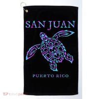 San Juan Puerto Rico Sea Turtle Golf Towel thumb 0