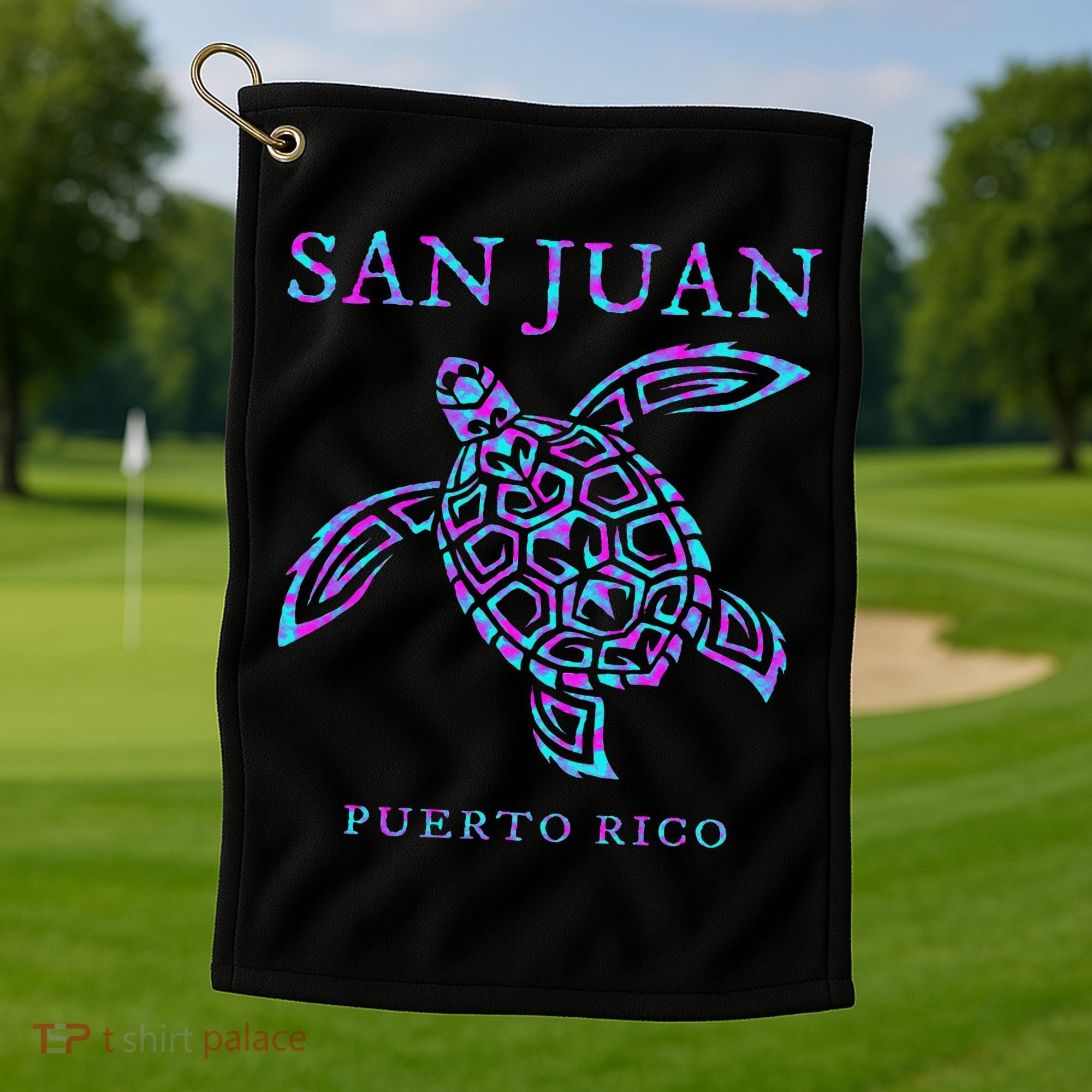 San Juan Puerto Rico Sea Turtle Golf Towel