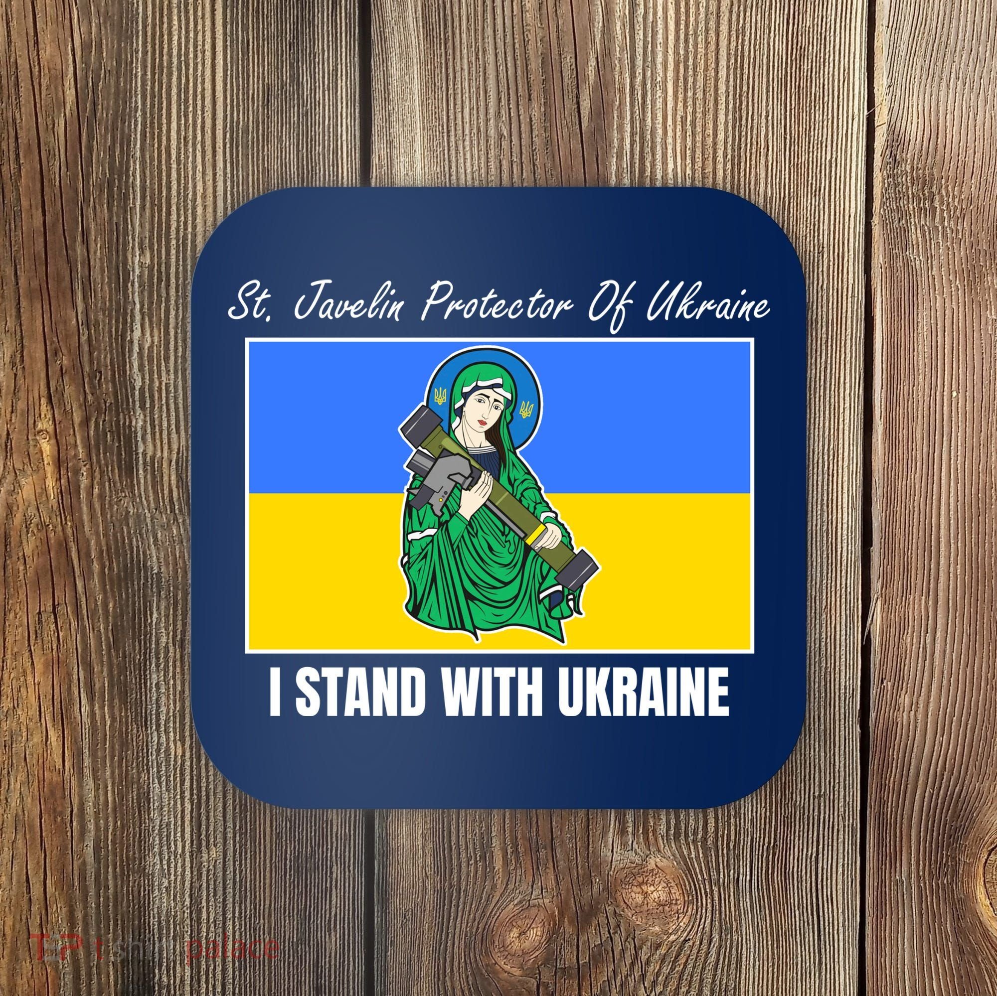 St. Javelin Protector Of Ukraine I Stand With Ukraine Coaster