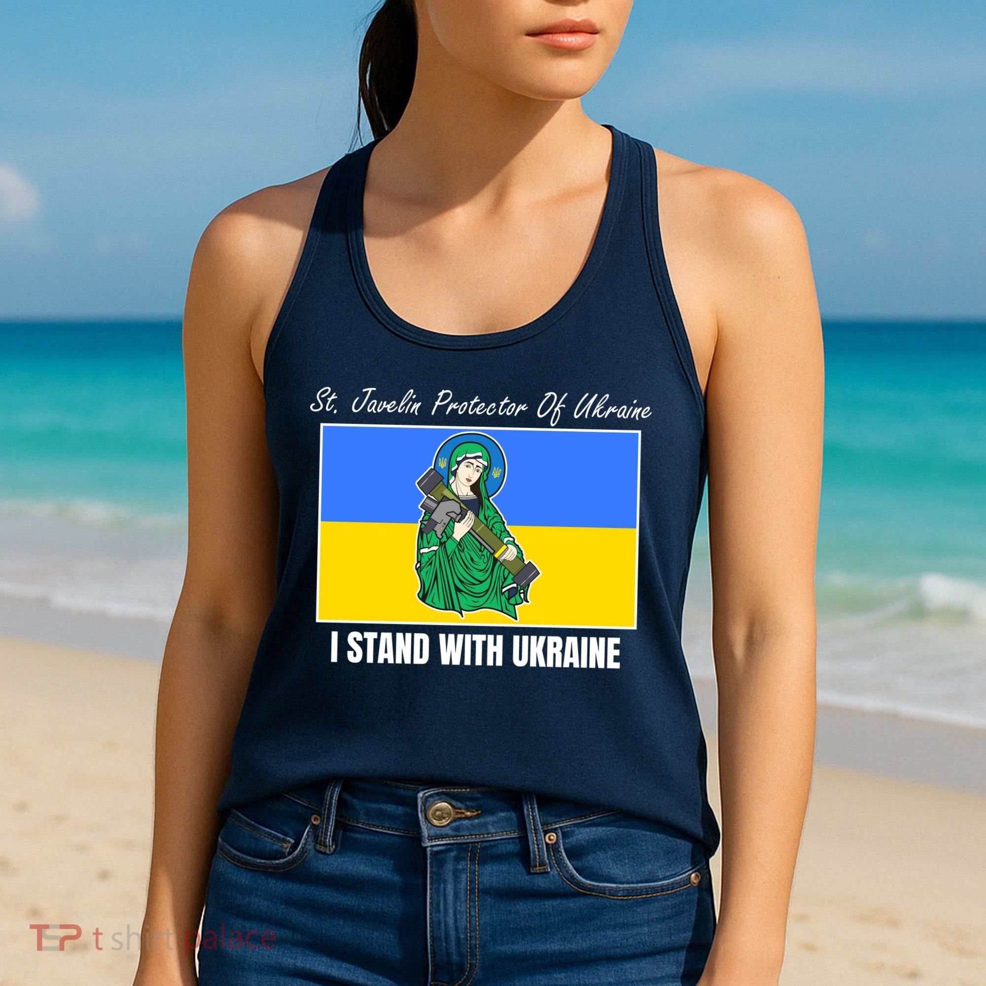 St. Javelin Protector Of Ukraine I Stand With Ukraine Women's Tank Top