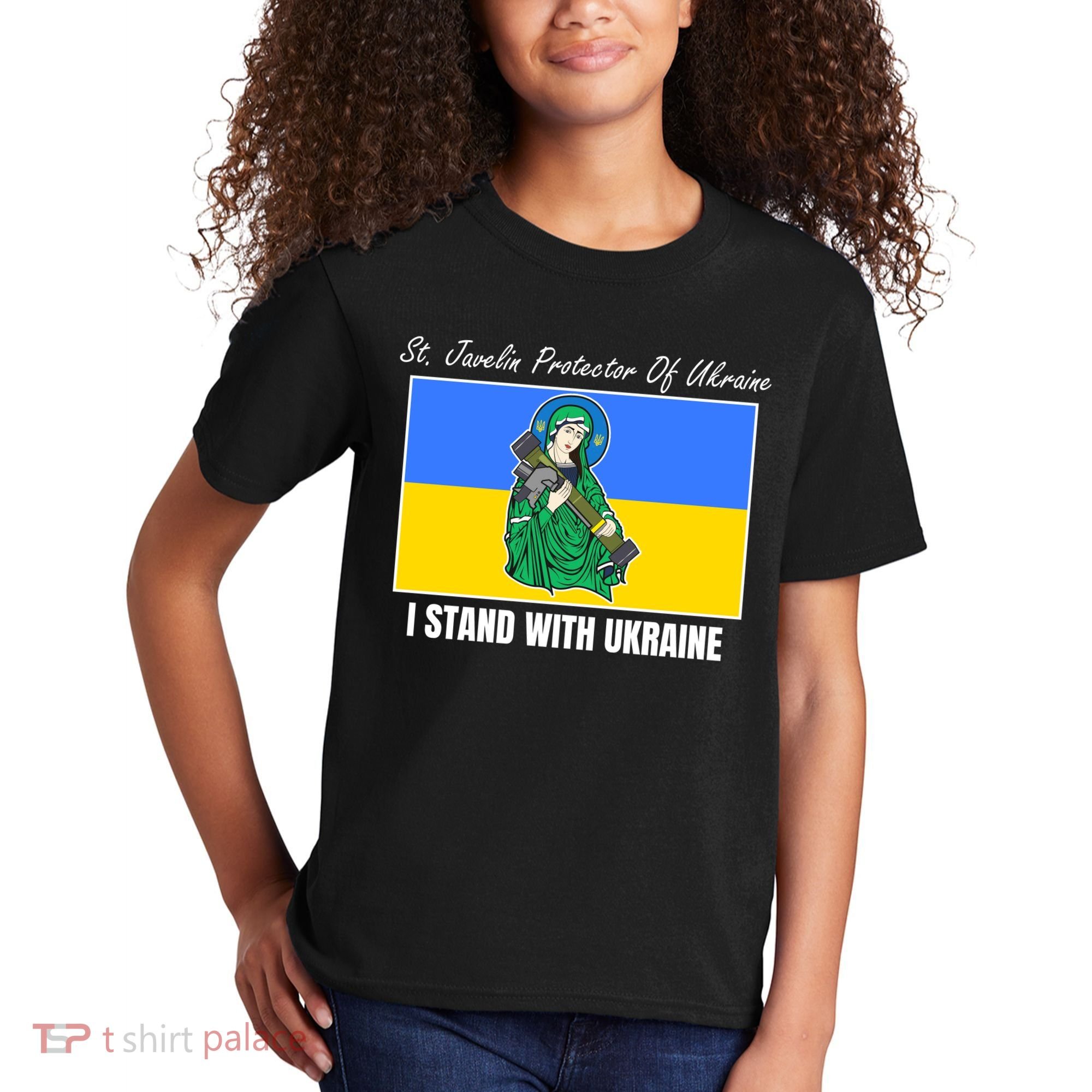 St. Javelin Protector Of Ukraine I Stand With Ukraine Kids T-Shirt