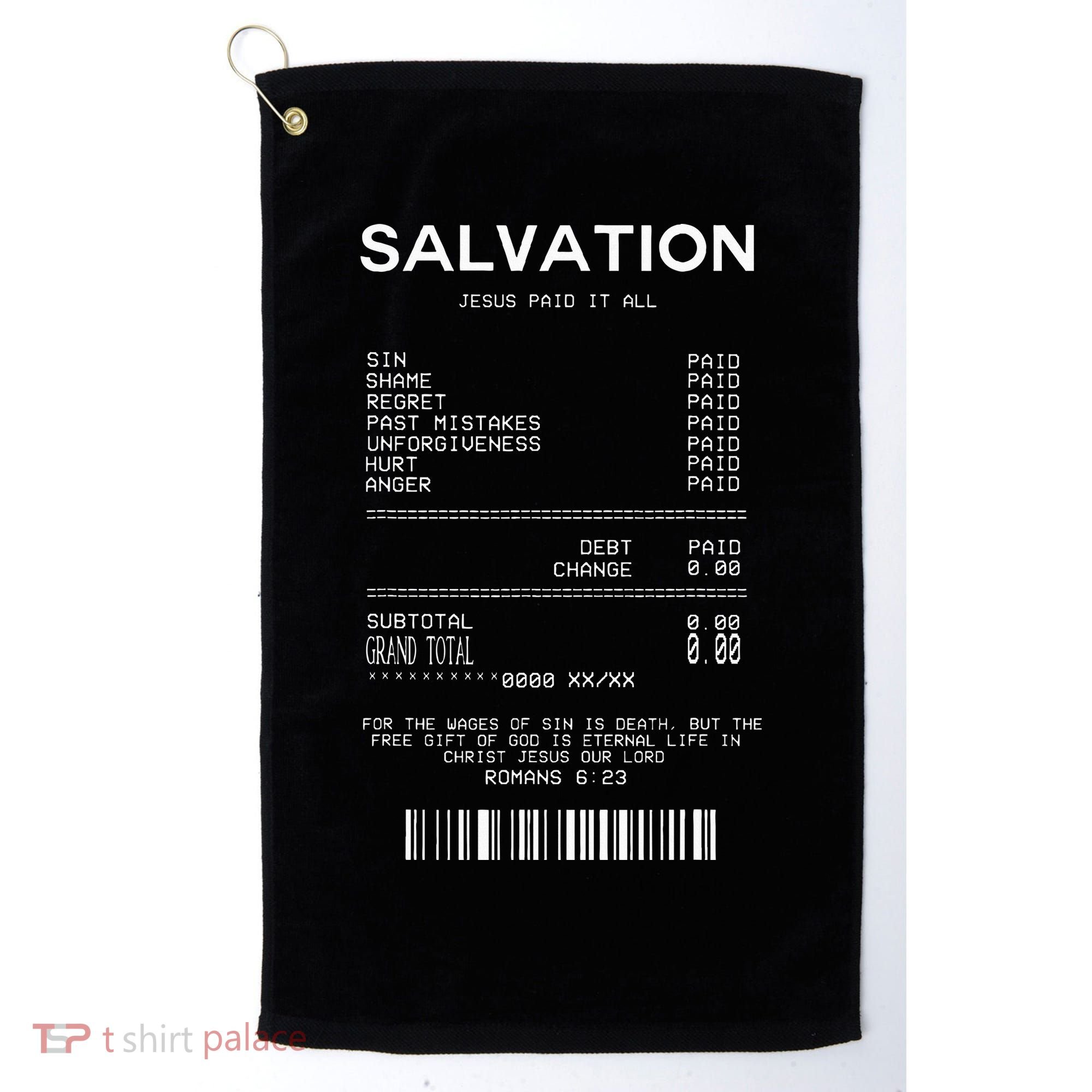 Salvation Jesus Paid It All Christian Golf Towel