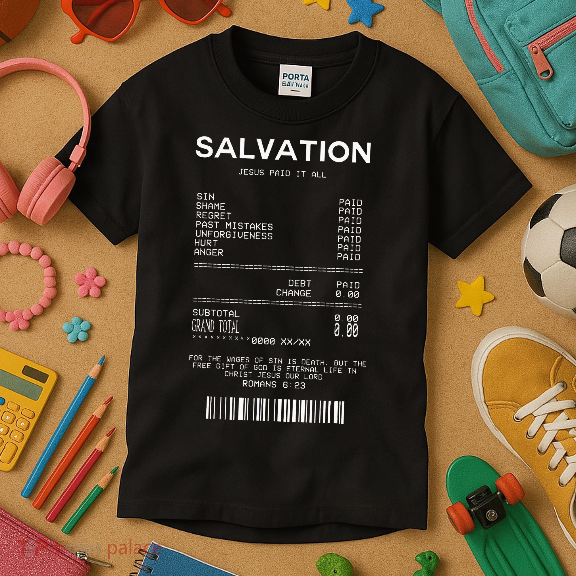 Salvation Jesus Paid It All Christian Kids T-Shirt