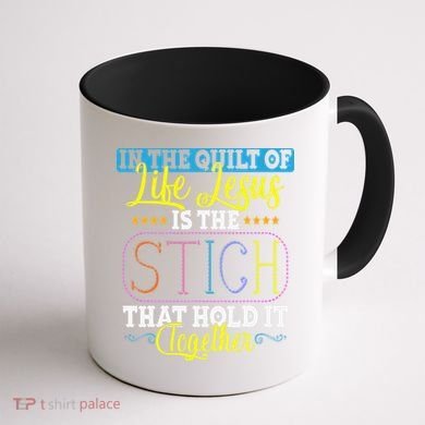 Sewing Jesus Quilting Needle Funny Coffee Mug back