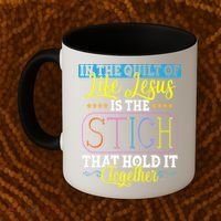 Sewing Jesus Quilting Needle Funny Coffee Mug thumb 2