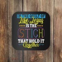 Sewing Jesus Quilting Needle Funny Coaster thumb 0