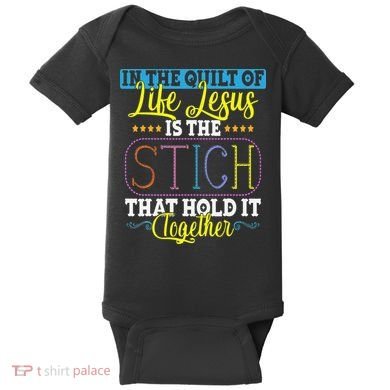 Sewing Jesus Quilting Needle Funny Baby Bodysuit