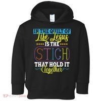 Sewing Jesus Quilting Needle Funny Toddler Hoodie thumb 0