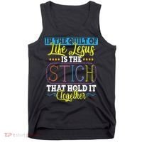 Sewing Jesus Quilting Needle Funny Tank Top thumb 0