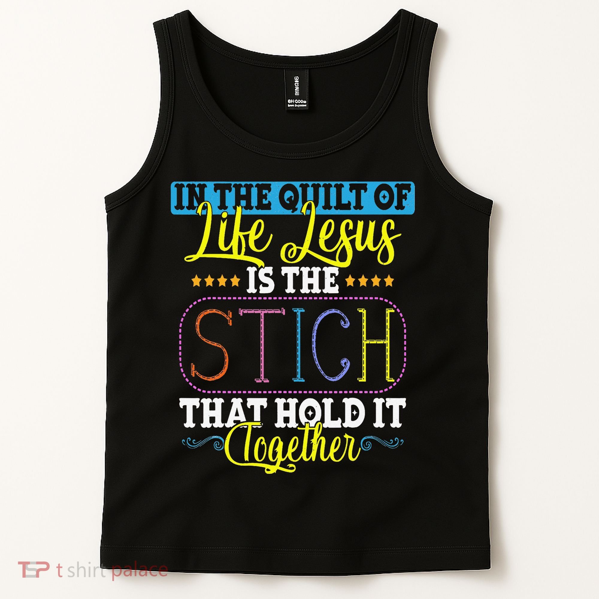 Sewing Jesus Quilting Needle Funny Tank Top