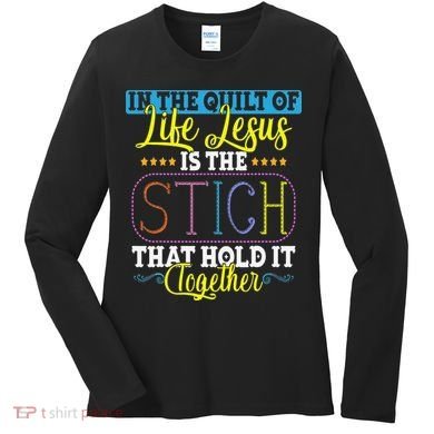 Sewing Jesus Quilting Needle Funny Women's Long Sleeve Shirt