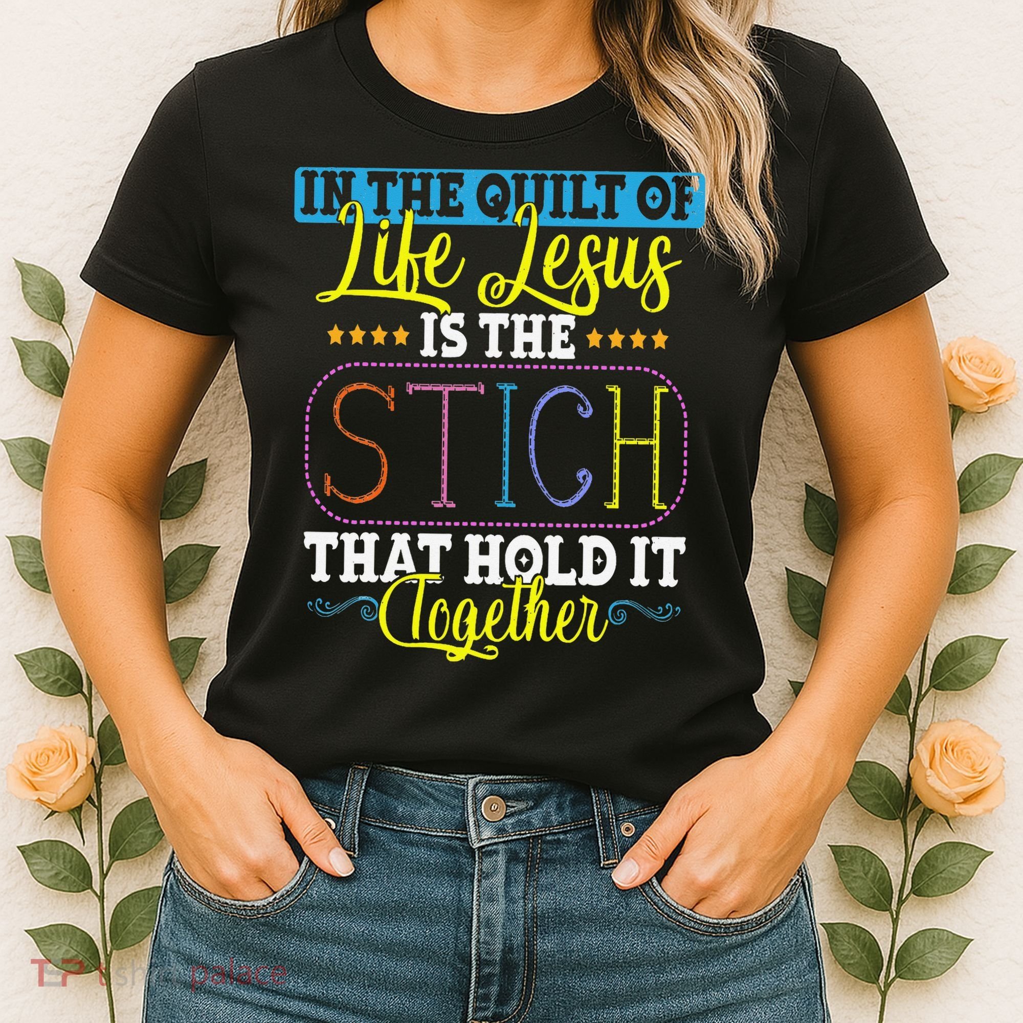 Sewing Jesus Quilting Needle Funny Women's T-Shirt