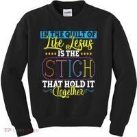 Sewing Jesus Quilting Needle Funny Kids Sweatshirt thumb 0