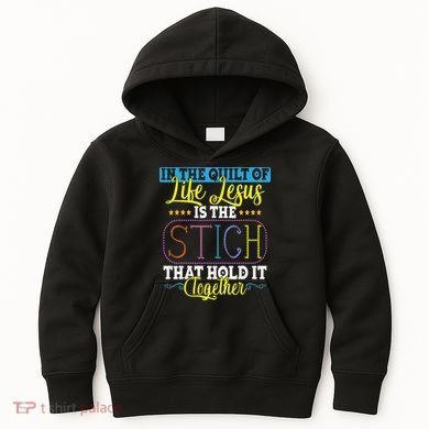 Sewing Jesus Quilting Needle Funny Kids Hoodie