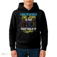 Sewing Jesus Quilting Needle Funny Kids Hoodie thumb 4