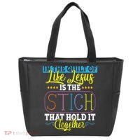 Sewing Jesus Quilting Needle Funny Tote Bag thumb 0