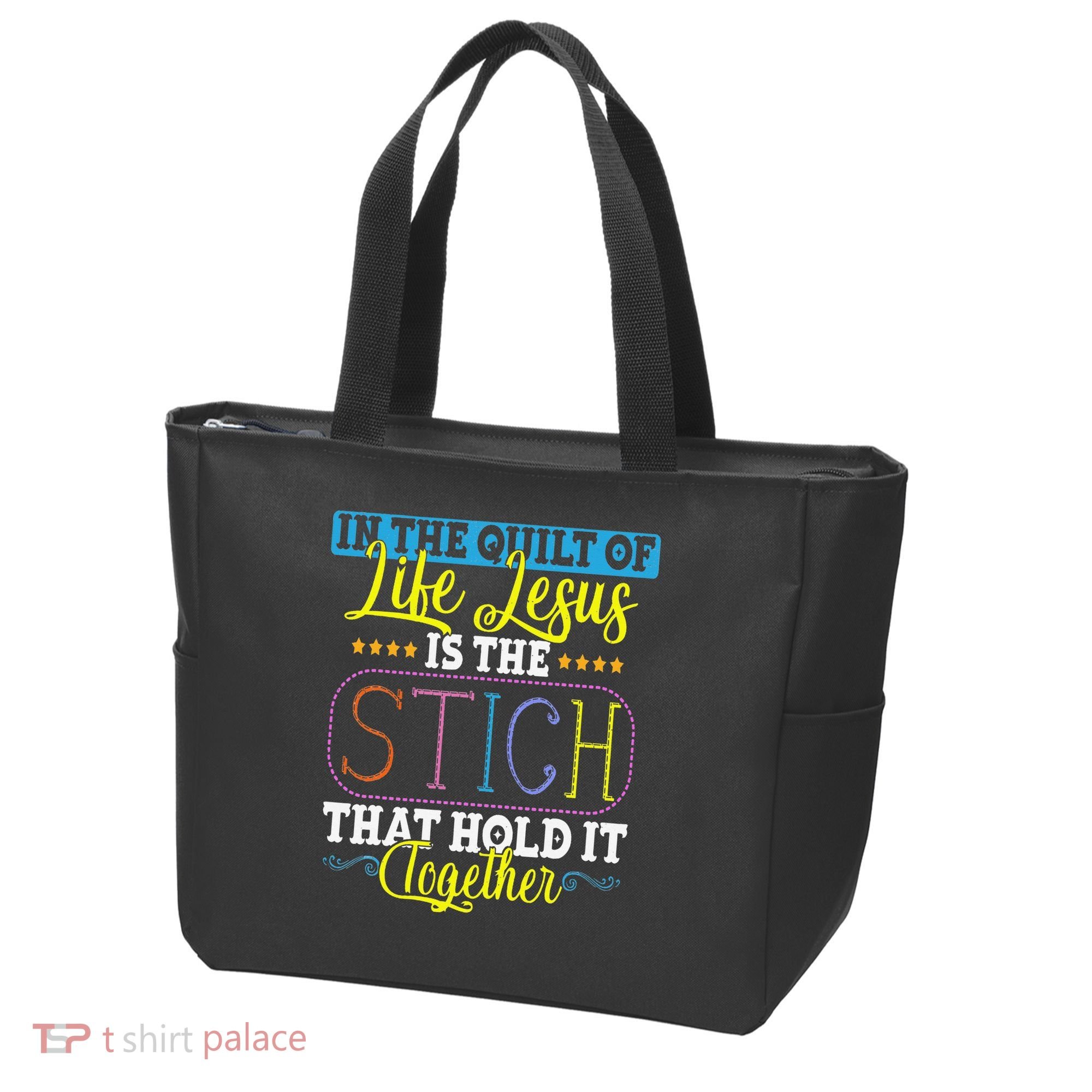 Sewing Jesus Quilting Needle Funny Tote Bag