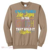 Sewing Jesus Quilting Needle Funny Sweatshirt thumb 0