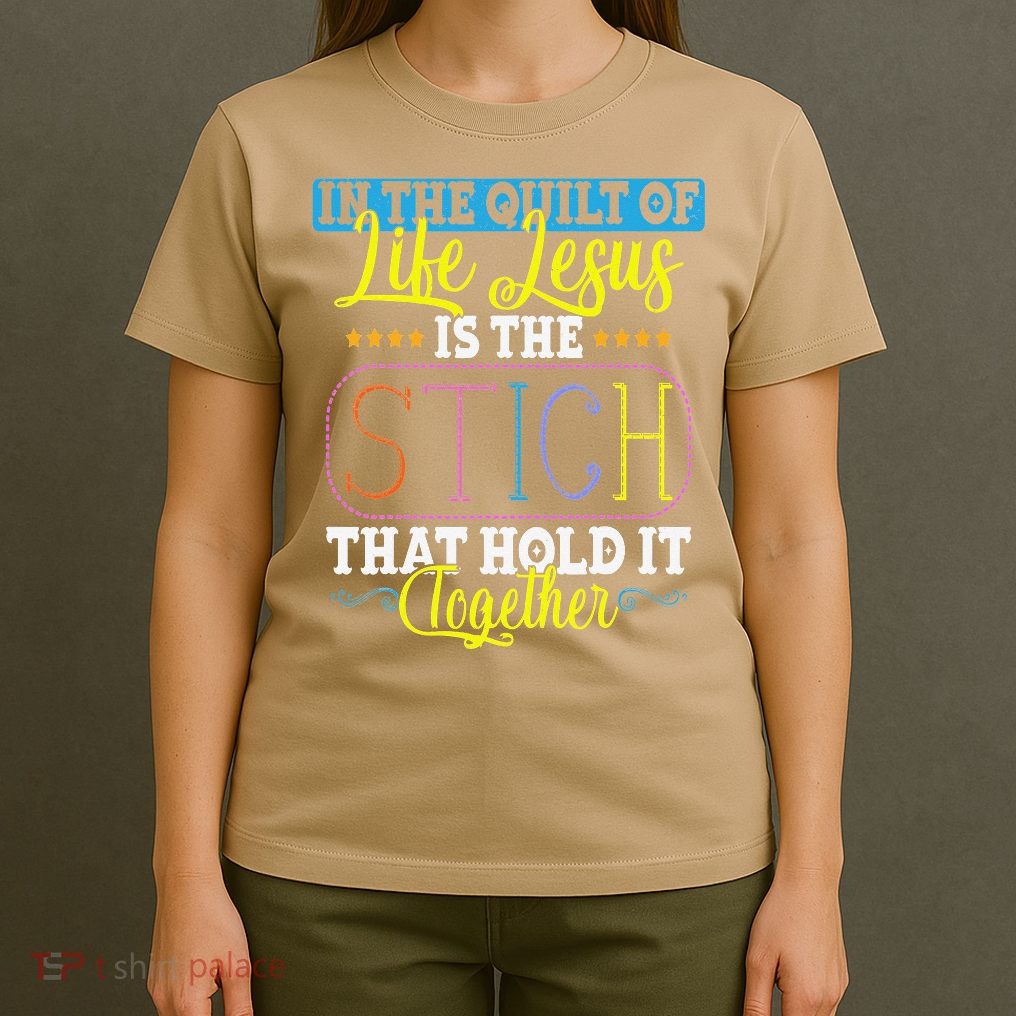 Sewing Jesus Quilting Needle Funny T-Shirt