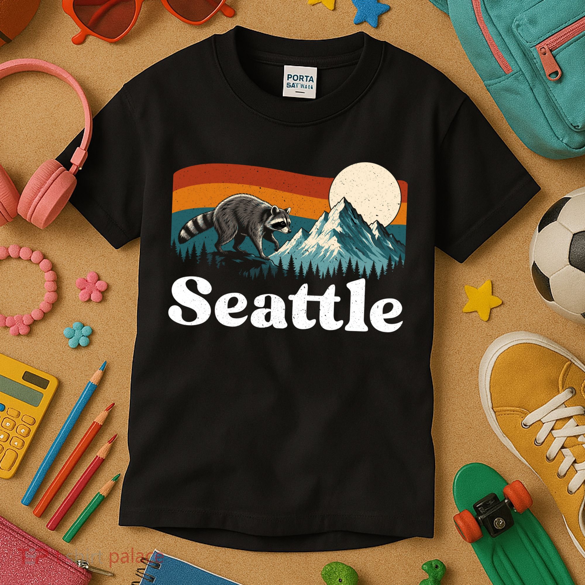 Seattle Jimothy Raccoon Meme Mountain Kids T-Shirt