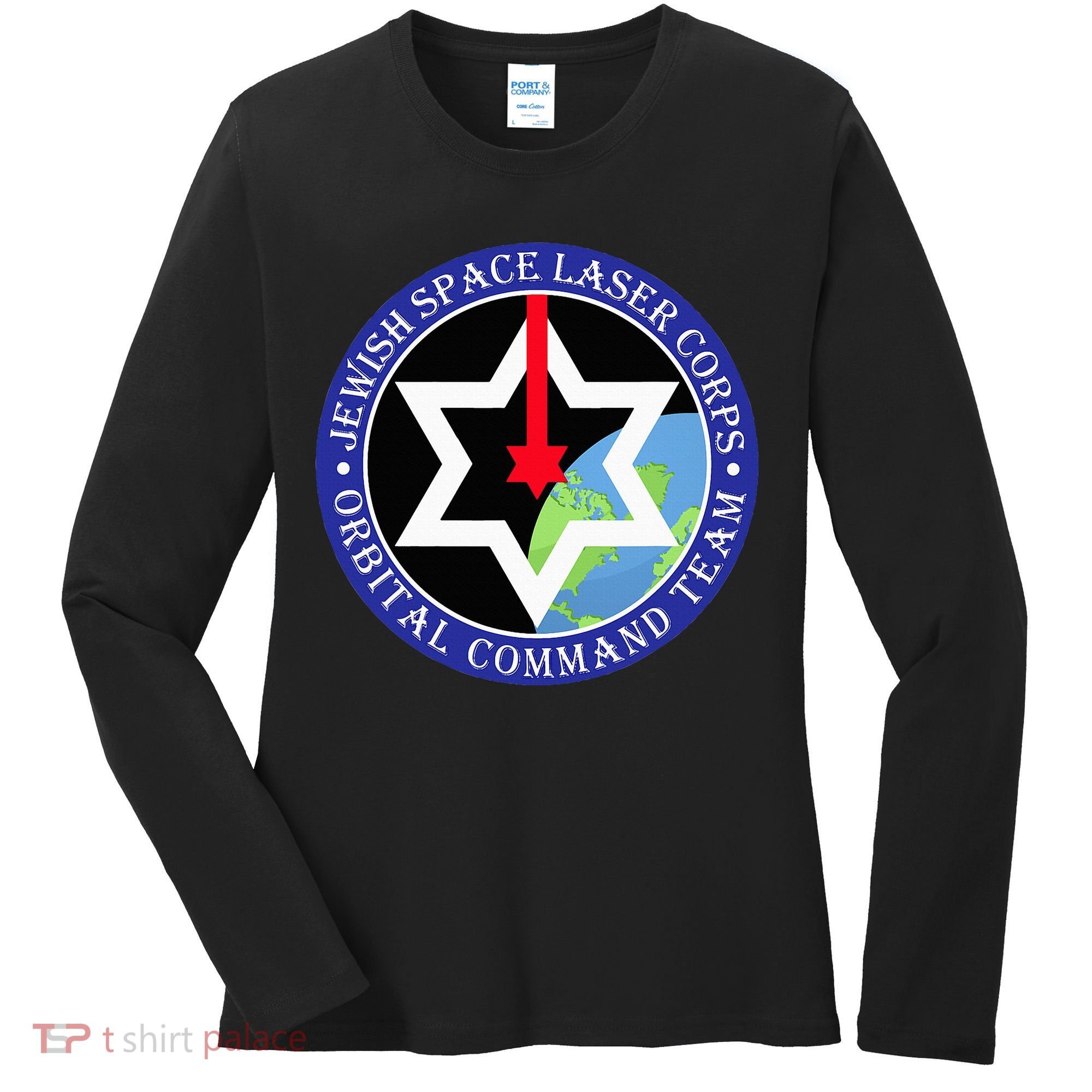 Secret Jewish Space Laser Corps Mazel Tov Funny Women's Long Sleeve Shirt