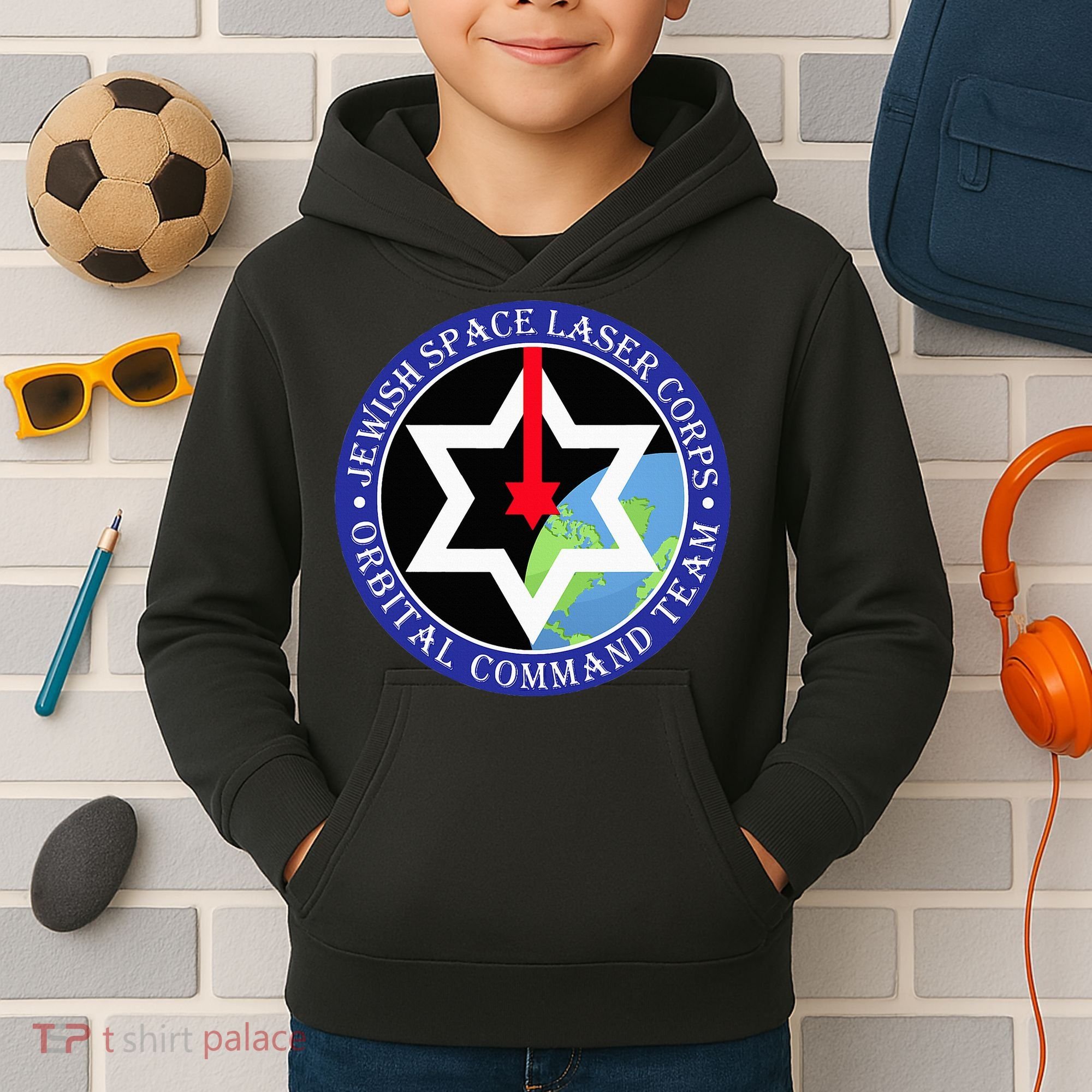Secret Jewish Space Laser Corps Mazel Tov Funny Kids Hoodie