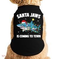 Santa Jaws Shark Christmas Lights Merry Sharkmas Xmas Boys TShirt Doggie Tank thumb 0