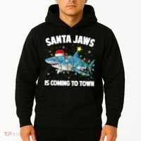 Santa Jaws Shark Christmas Lights Merry Sharkmas Xmas Boys TShirt Hoodie thumb 2