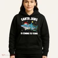 Santa Jaws Shark Christmas Lights Merry Sharkmas Xmas Boys TShirt Hoodie thumb 5
