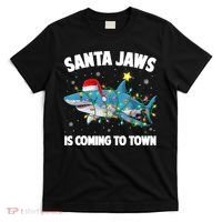 Santa Jaws Shark Christmas Lights Merry Sharkmas Xmas Boys TShirt T-Shirt thumb 0
