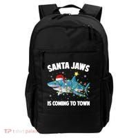 Santa Jaws Shark Christmas Lights Merry Sharkmas Xmas Boys TShirt Backpack thumb 0