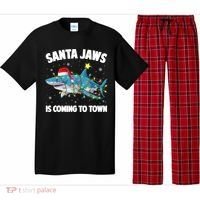 Santa Jaws Shark Christmas Lights Merry Sharkmas Xmas Boys TShirt Pajama Set thumb 0