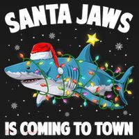 Santa Jaws Shark Christmas Lights Merry Sharkmas Xmas Boys TShirt Women's Hoodie thumb 2