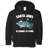 Santa Jaws Shark Christmas Lights Merry Sharkmas Xmas Boys TShirt Toddler Hoodie thumb 0