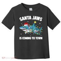 Santa Jaws Shark Christmas Lights Merry Sharkmas Xmas Boys TShirt Toddler T-Shirt thumb 0