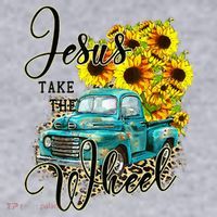 Sunflower Jesus Take The Wheel Christian Gift Leopard Print Women's Sweatshirt thumb 2